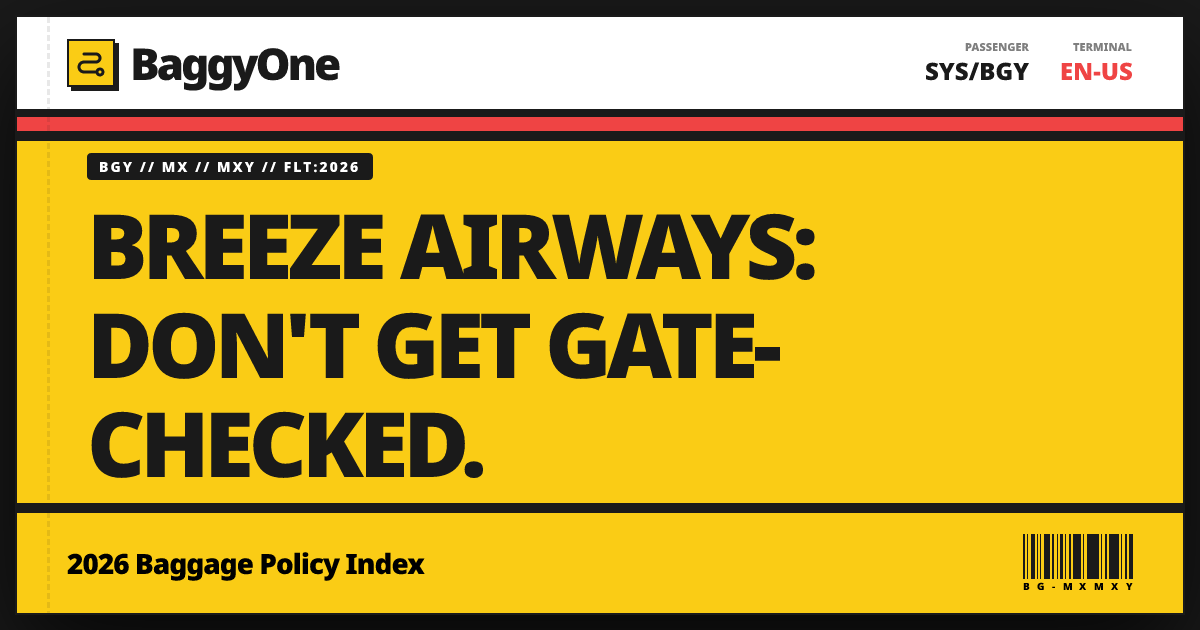 Breeze Airways Carry-On Size, Personal Item + Checked Bag Policy 2026