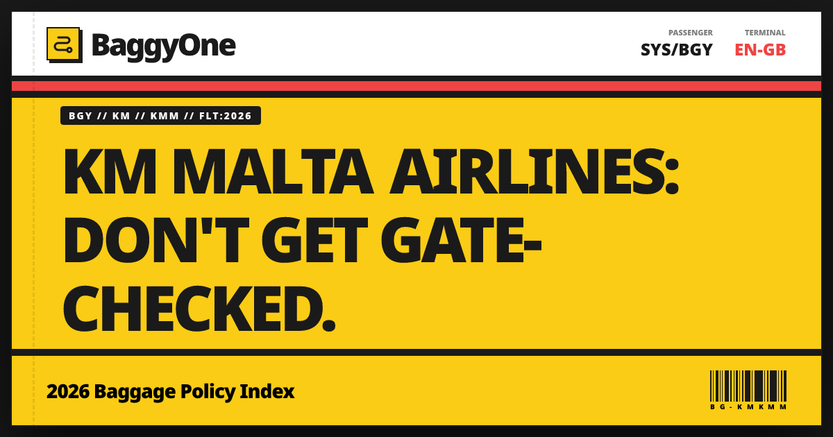 KM Malta Airlines Cabin Bag Size, Underseat Bag + Hold Bag Policy 2026