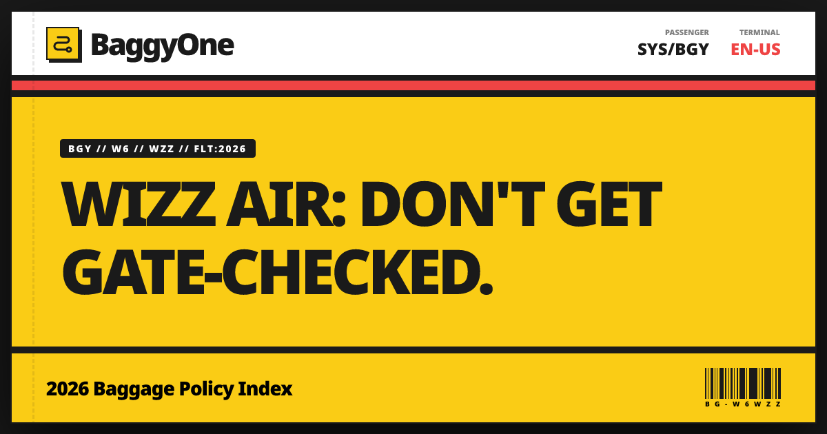 Wizz Air Carry-On Size, Personal Item + Checked Bag Policy 2026 | BaggyOne